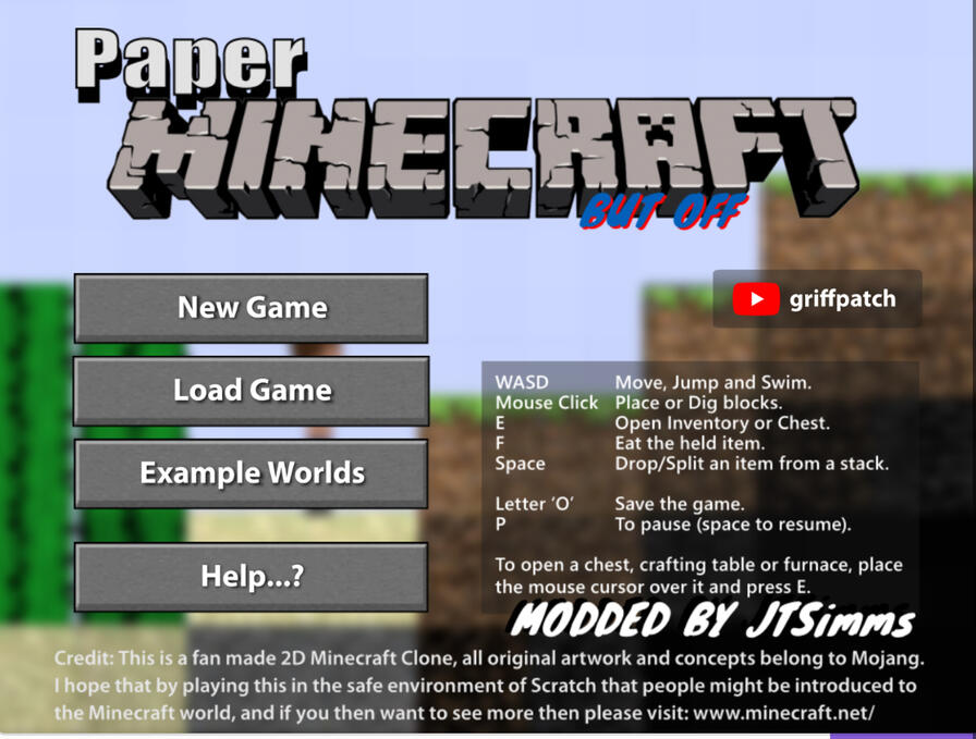 A Goofy Remix of the Game “Paper Minecraft” but this new version adds a lot of goofy sounds, textures, and code!